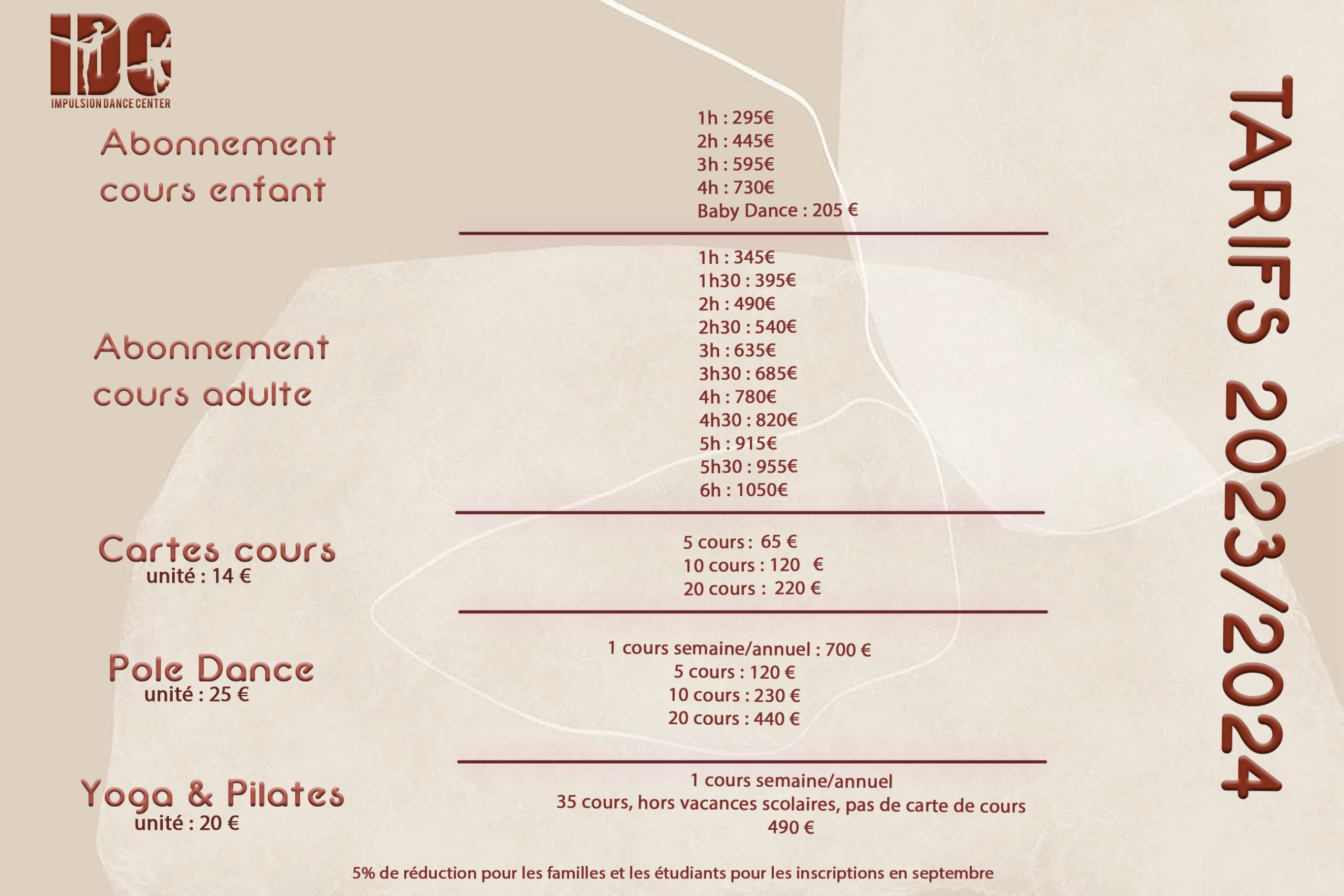 IDC Tarifs 2023-2024 septembre